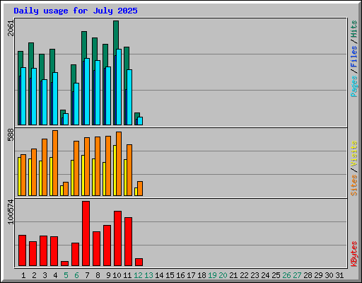Daily usage for July 2025