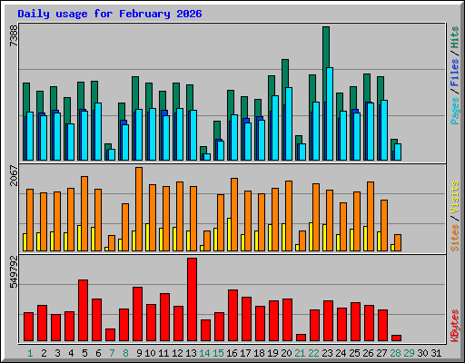 Daily usage for February 2026